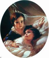 Макаров И.К. Портрет двух детей из семьи Толстых. 1854 г. Государственный Русский музей.